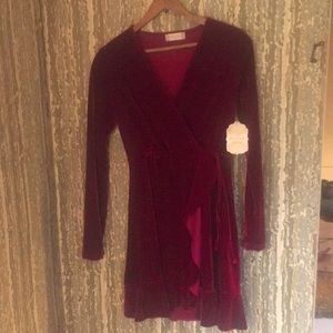 Altar’d State deep red x-small velvet dress
